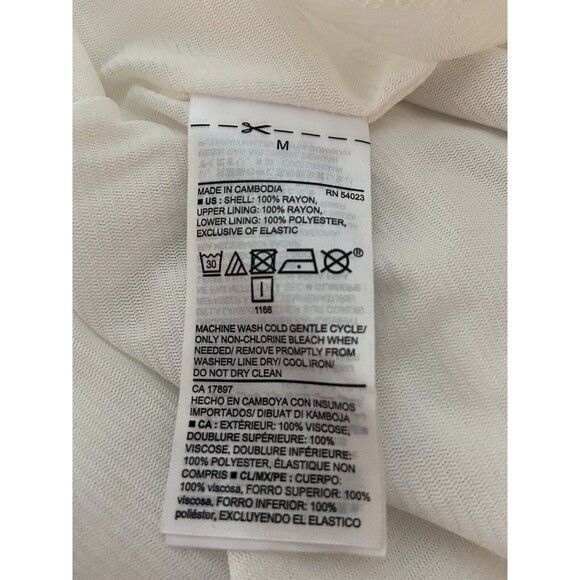 Old Navy Sundress Medium White Floral Cami Fit & Flare VNeck Lined Mini Tropical - Picture 8 of 8